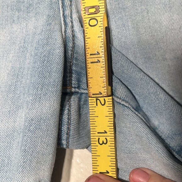 American Eagle Hi-Rise Jegging Light Wash Distressed Denim Size 18 Luxe Stretch - Picture 15 of 16